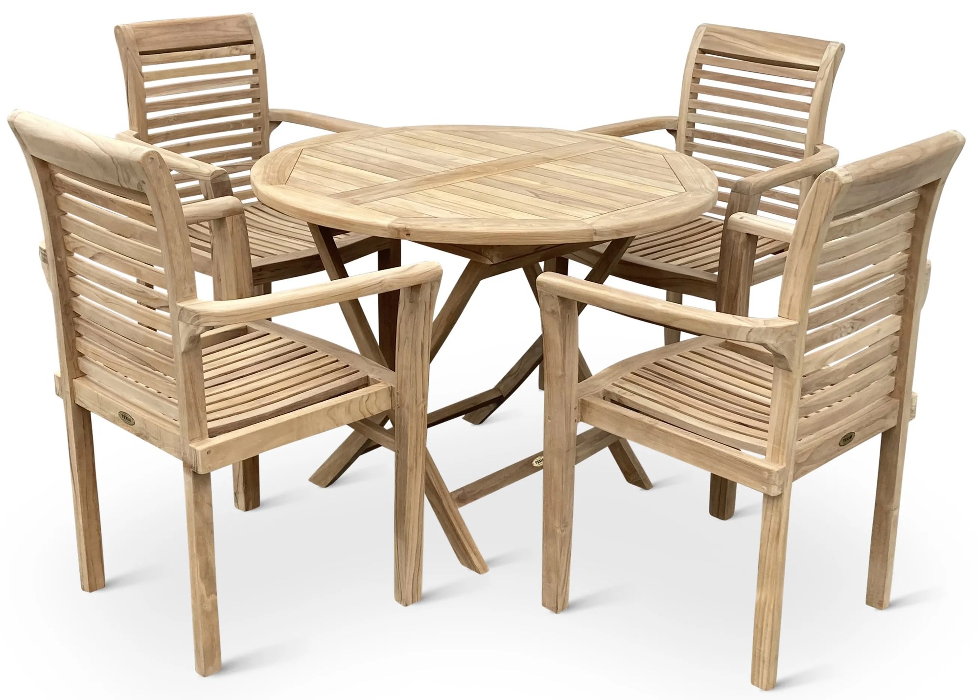 Noela Záhradný teakový set 1+4 pre 4 osoby Round