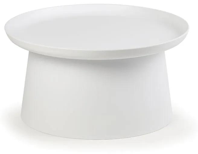 Plastový kávový stolík FUNGO, priemer 700 mm, biely