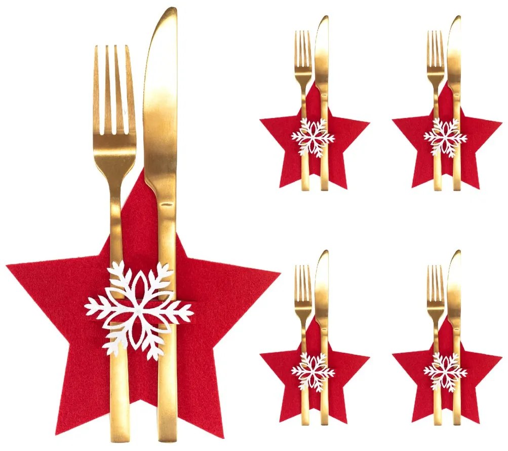 Tutumi Tutumi, vianočný obal na príbor 4ks 311378A, červená, CHR-06513