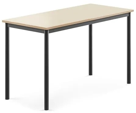 Stôl SONITUS, 1200x600x720 mm, HPL - breza, antracit