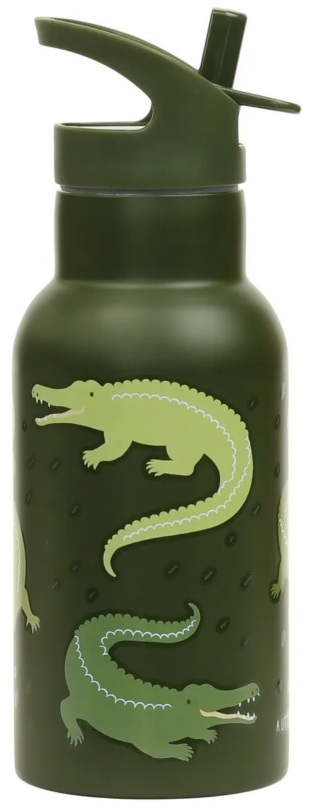 A Little Lovely Company - antikorová fľaša na pitie, 350 ml - krokodíl