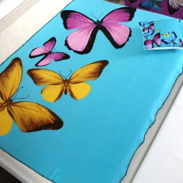 Deka BUTTERFLY 3D motýliky 150x200 cm - tyrkysová
