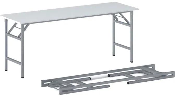 Konferenčný stôl FAST READY so striebornosivou podnožou 1700 x 500 x 750 mm, biela