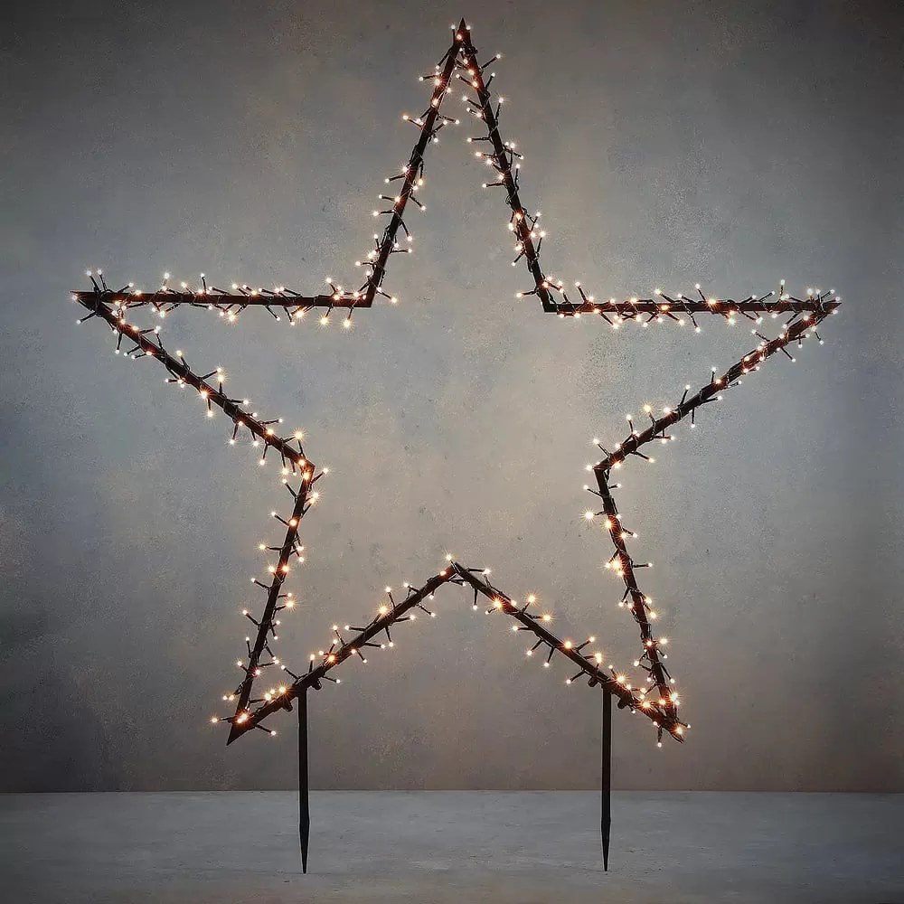 LED svetelná dekorácia hviezda, napájanie: sieťové, teplá biela, výška: 135 cm