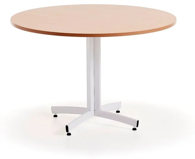 Okrúhly stôl SANNA, Ø1100x720 mm, biela/buk