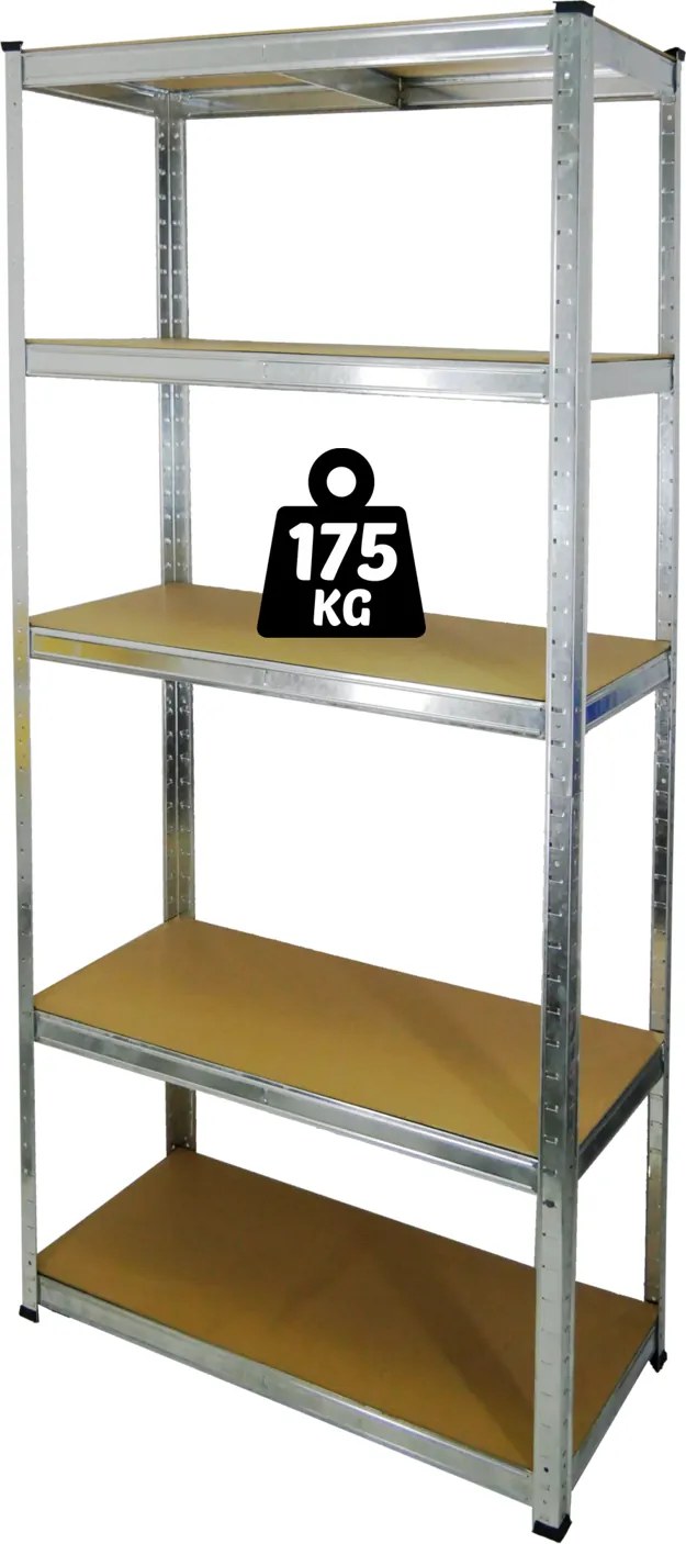 5-ÚROVŇOVÁ POLIČKOVÁ SKRÍŇ 180 x 90 x 30 CM NOSNOSŤ POLIČKY: 175 KG *5870