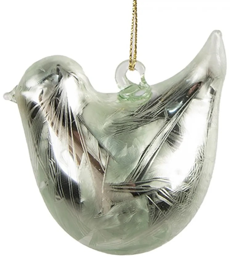 Závesná dekorácia zelený sklenený vtáčik - 7*4*6 cm Závesná dekorácia zelený sklenený vtáčik - 7*4*6 cm