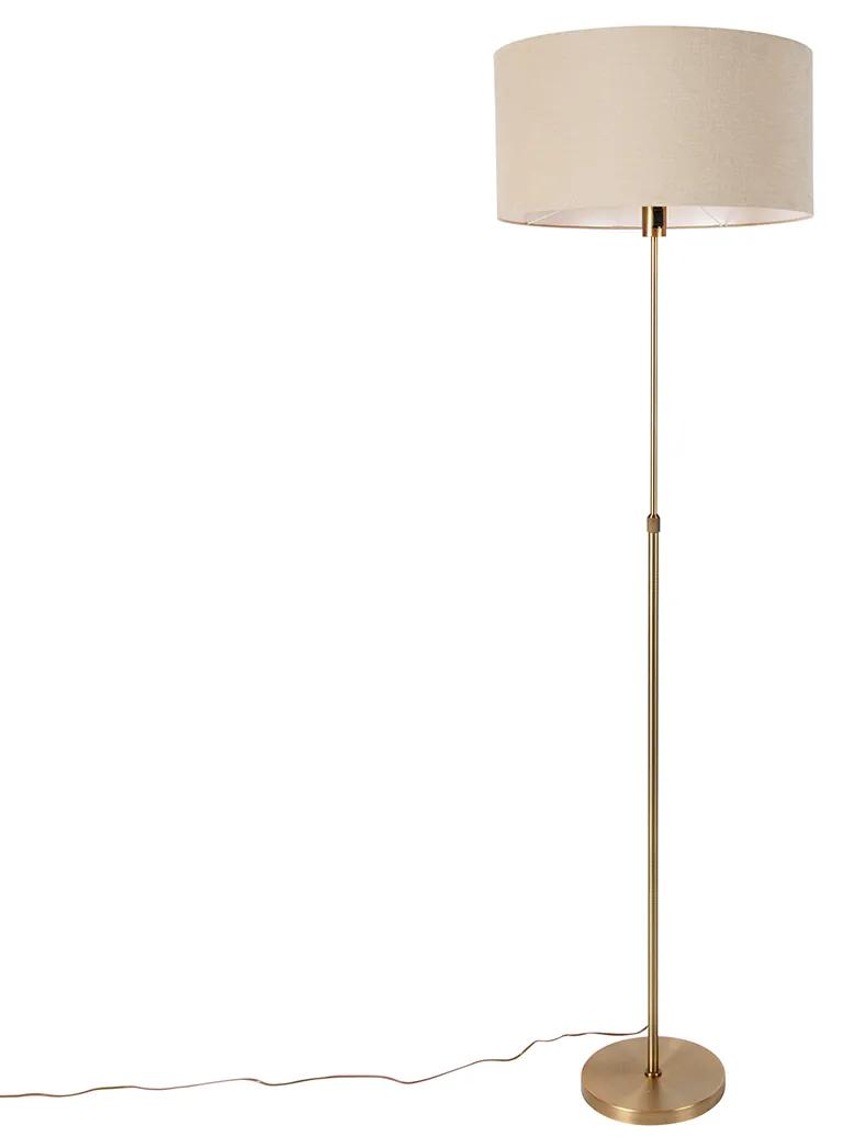 Stojaca lampa nastaviteľná bronzová so svetlohnedým tienidlom 50 cm - Parte