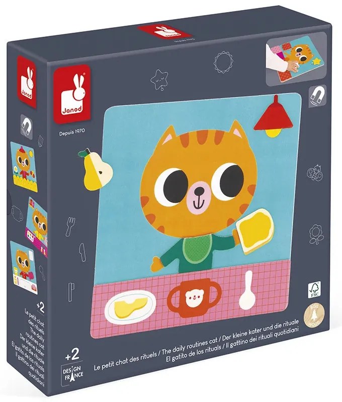 Magnetická vzdelávacia hra – denné činnosti s mačičkou
