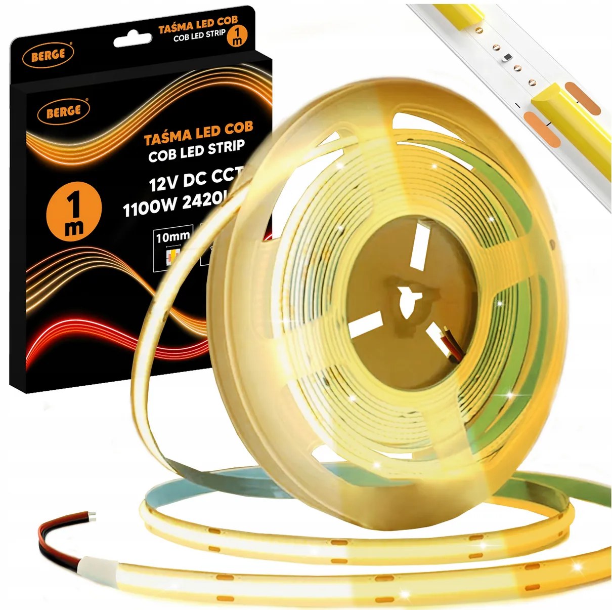 BERGE LED pásik COB Neon CCT 12V - 608D - 22W/m - IP20 - 1650lm - 1m