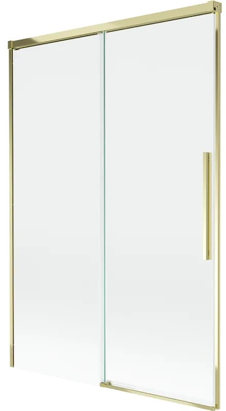 Mexen Rox, 2-krídlová posuvná vaňová zástena 120 x 150 cm, 8mm číre sklo, zlatý lesklý profil, 8C9-120-001-50-00