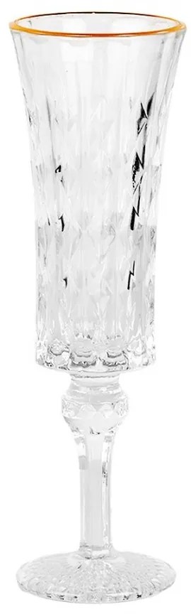 Pohárik na šampanské so zlatým prúžkom Gold line - Ø 6*20 cm / 100 ml