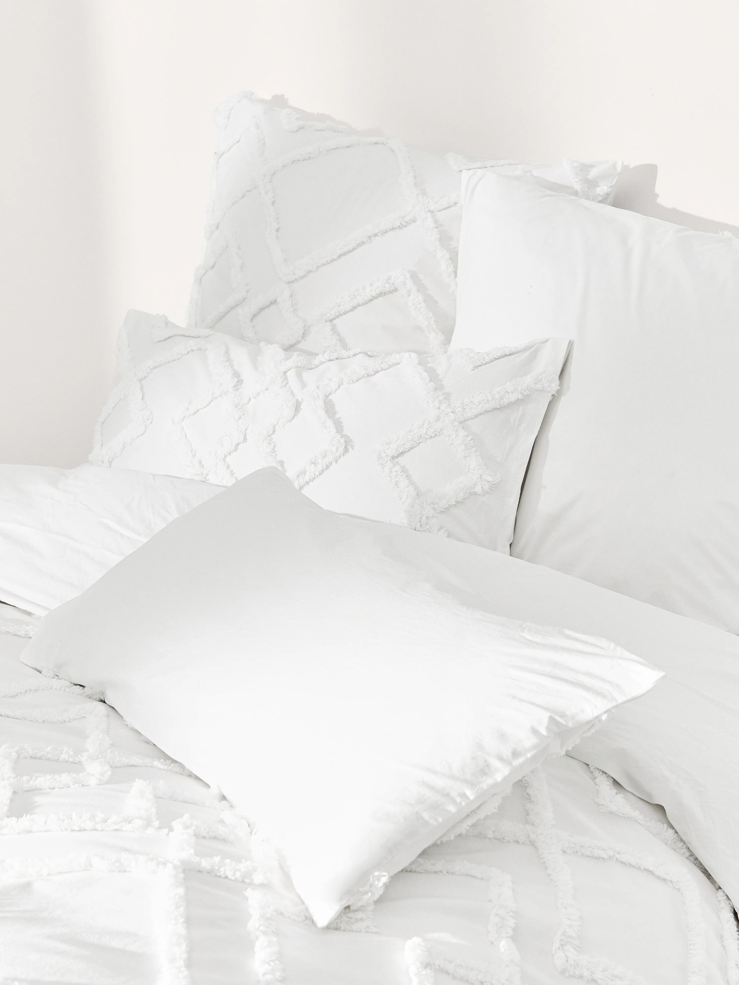 Obliečka na paplón z bavlneného perkálu's tuftovaným dizajnom Faith