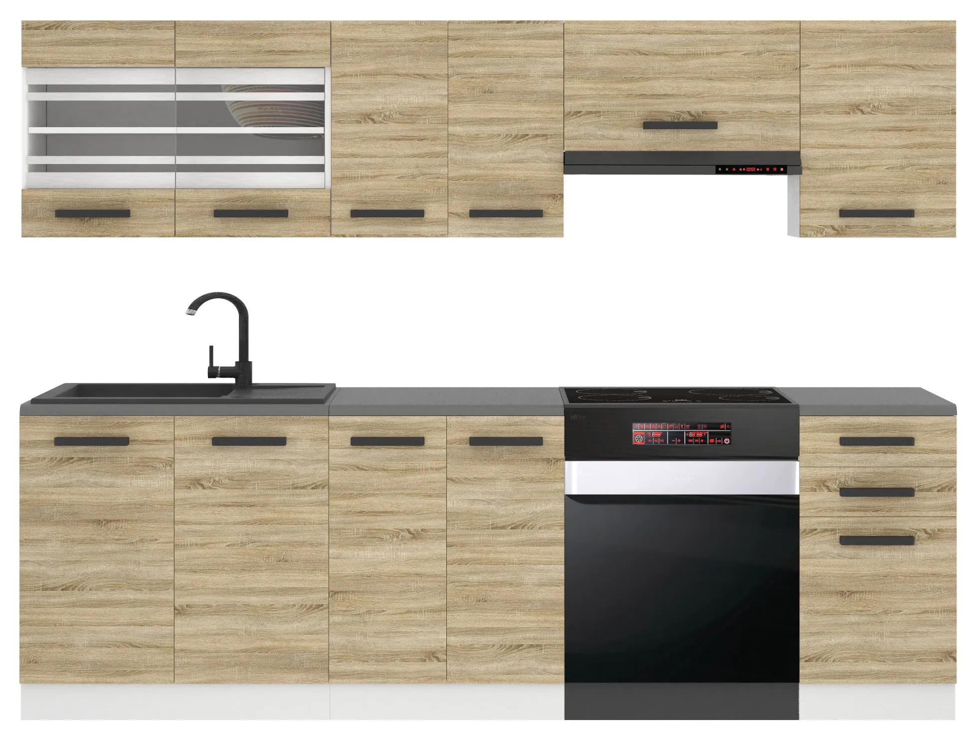 Kuchynská linka Belini Premium Full Version 240 cm dub sonoma s pracovnou doskou LILY