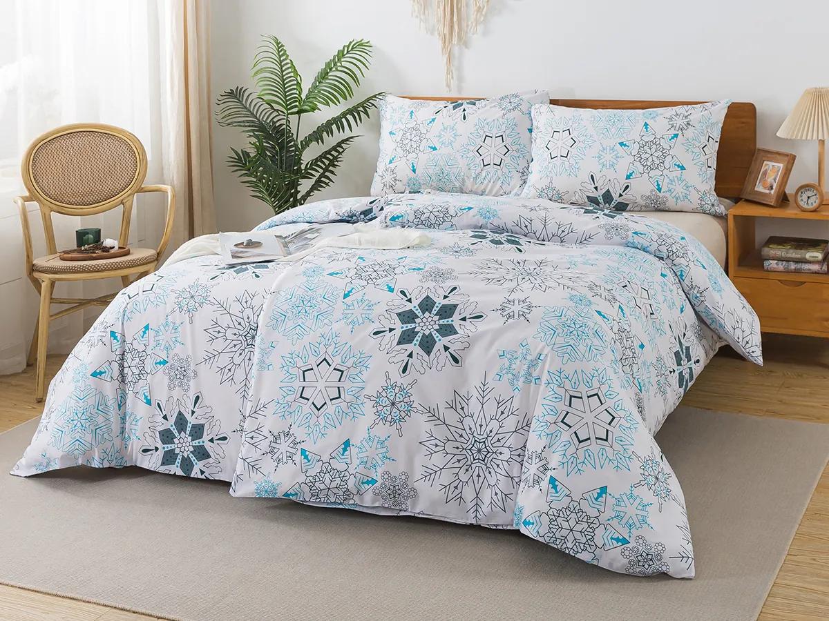 XPOSE® Francúzske bavlnené Renforcé obliečky SNEHOVÉ VLOČKY