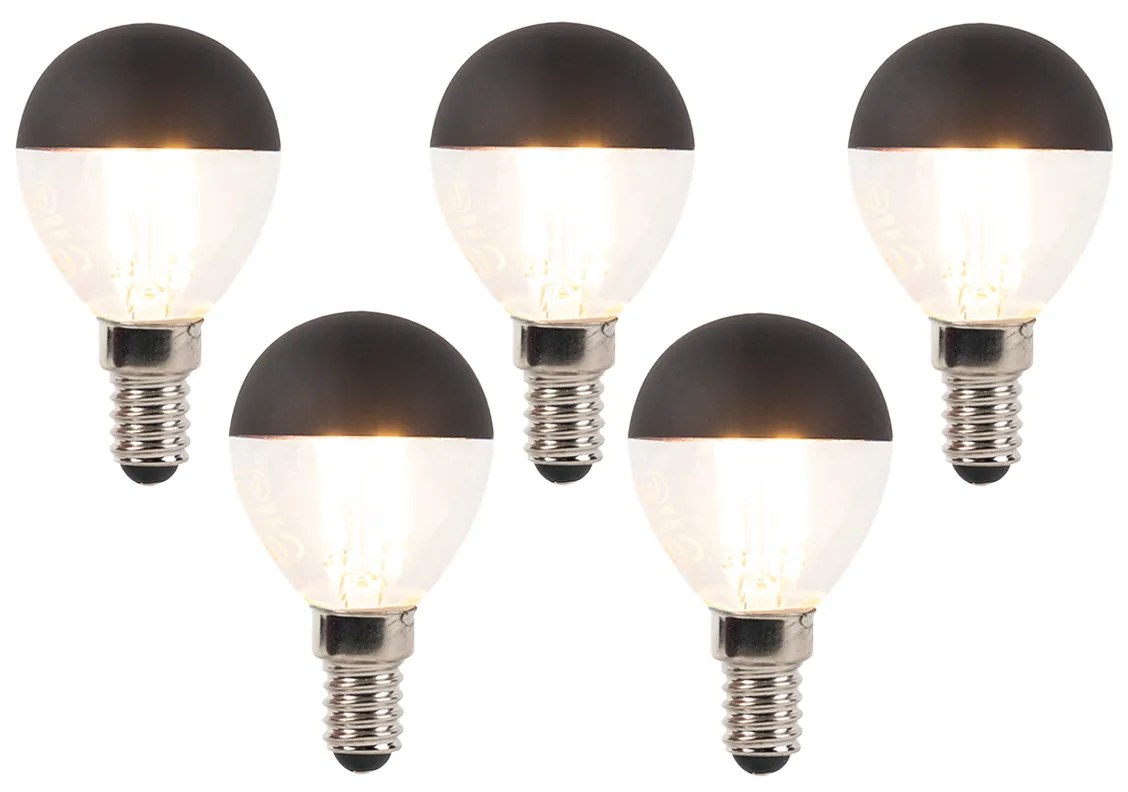 Sada 5 stmievateľných LED vláknových žiaroviek E14 P45 čierne 300lm 2700K