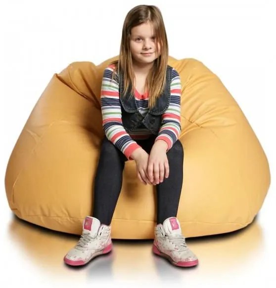 INTERMEDIC SK - Sedací vak MAXI 140x70 cm | extra veľký vak na sedenie a ležanie, 570 l Farba: E03 - Oranžová svetlá (ekokoža)