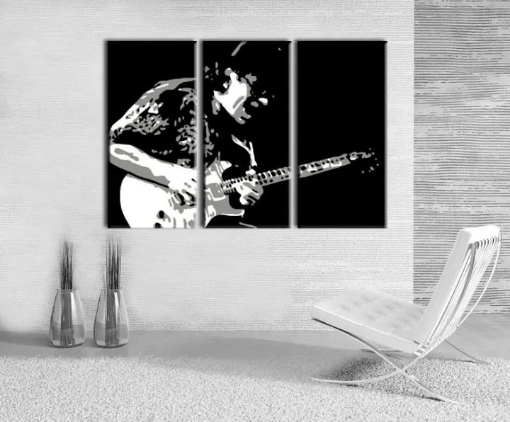 Ručne maľovaný POP Art obraz Santana 3 dielny san