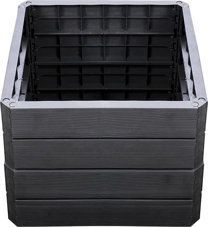 Garantia Ergo Quadro Vysoký záhon Wood S, plast, 60 × 60 × 50 cm, antracit