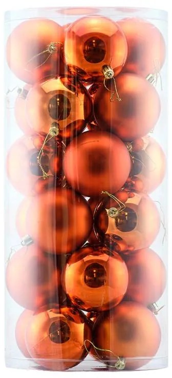 DECOLED Plastové koule, prům. 6 cm, měděná, 4x lesklá, 4x matná, 4x glitter