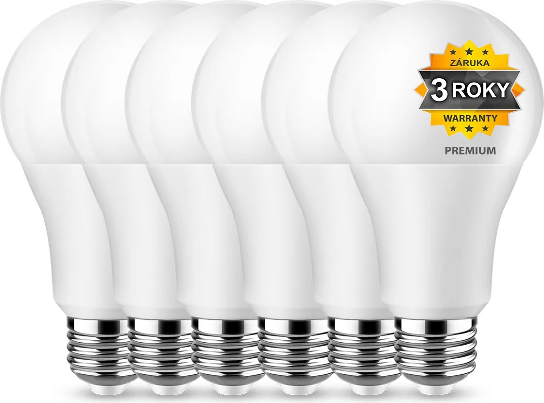 BERGE LED žiarovka A60 - E27 - 12W - 980lm - teplá biela - 5+1 zadarmo