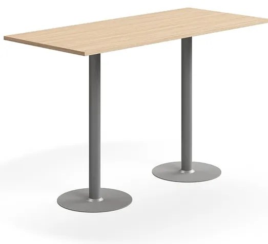 Barový stôl VERTICUS, 1800x800x1100 mm, dub/strieborná
