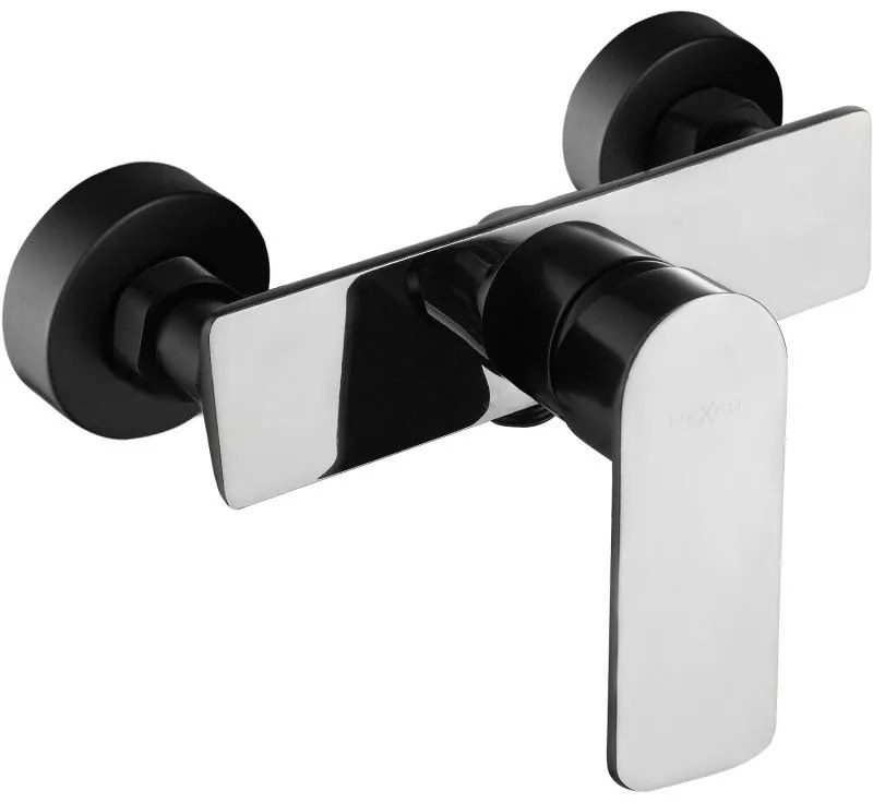 Mexen Alfa, nástenná sprchová batéria, čierna-chrómová, 745740-71