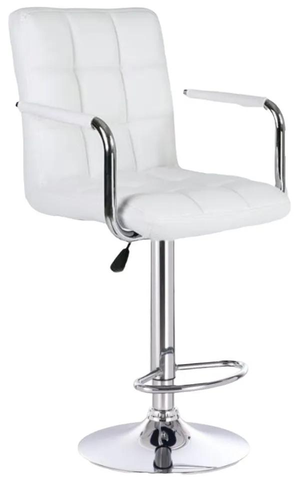 LuxuryForm DESIGN Barová stolička VERONA na striebornom tanieri - biela