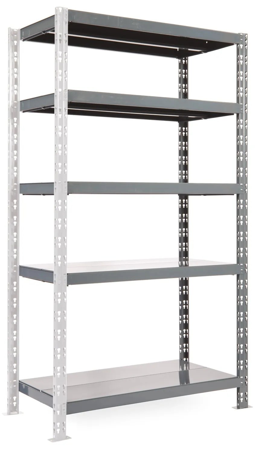 Policový regál 1800x1600x600 mm, 5 políc, nosnosť police 200 kg, prídavný