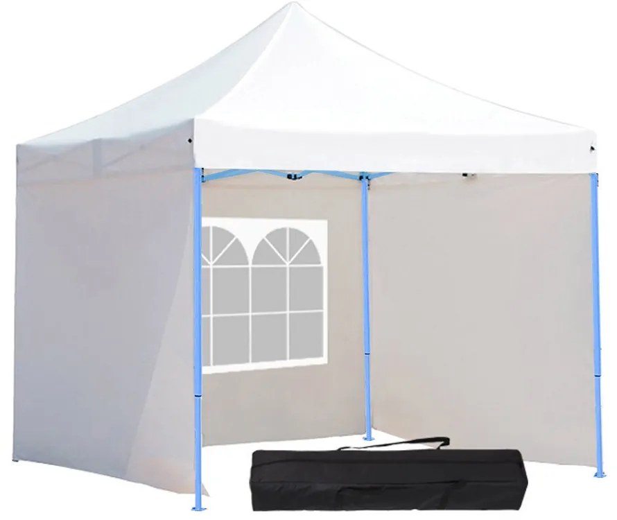 Záhradný pavilón- biely+bočné steny+prenosná taška-2,9x2,9 m