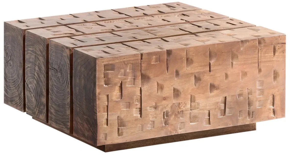 furniture-nabytek.cz - Masívny konferenčný stolík Otara z mangového dreva, lakovaný, hnedý – 70×70×35 cm