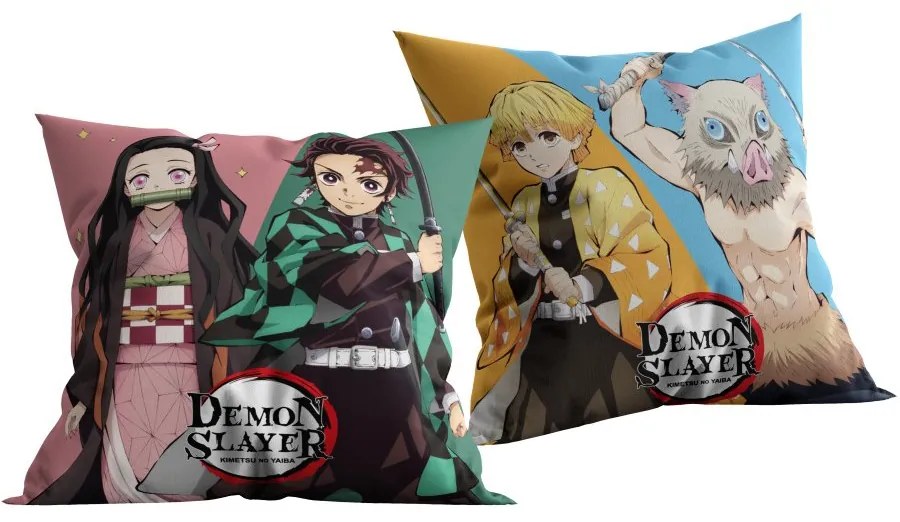 Obojstranný vankúš Demon Slayer: Kimetsu no Yaiba - Zabijak démonov - 40 x 40 cm