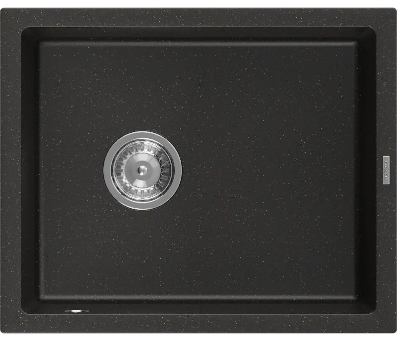 Mexen Pedro - drez granitový 56,0x46,0cm, 1-komorový, čierna-zlatá, 6508561000-75