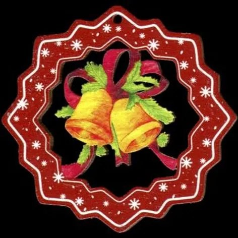 AMADEA Drevená ozdoba farebná vločka so zvončekmi 6 cm