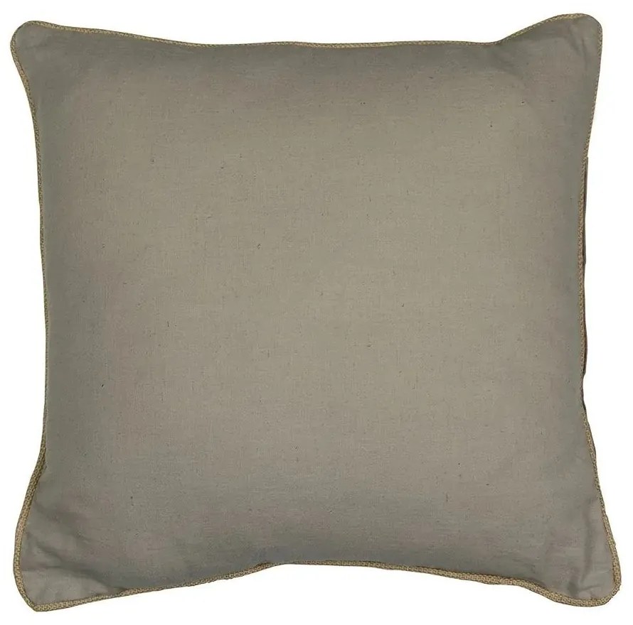 Taupe plátený vankúš s jutovým lemovaním Jutei - 45*15*45 cm