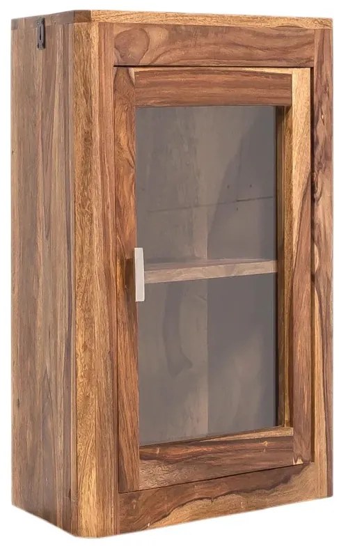 furniture-nabytek.cz - Masívna nástenná skrinka do kúpeľne Lagos z palisandra, lakovaná, hnedá – 60×32×65 cm