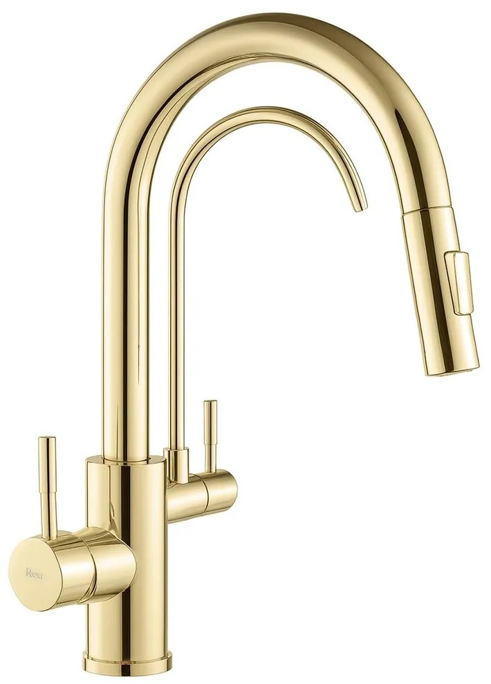 Rea Eco Fresh, drezová batéria s výtokom pre filter pitnej vody, zlatá lesklá, REA-B8989