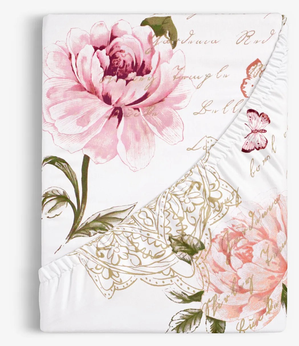 Goldea bavlnená napínacia plachta - pivonky s textami 200 x 200 cm