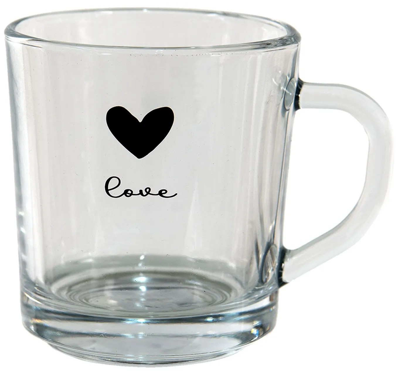 Sklenený hrnček Love - 11*8*9 cm / 250 ml Sklenený hrnček Love - 11*8*9 cm / 250 ml