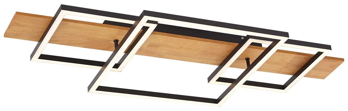 Dizajnové stropné svietidlo čierne štvorcové vrátane LED 3-krokové stmievateľné 3-svetelné - Nimue