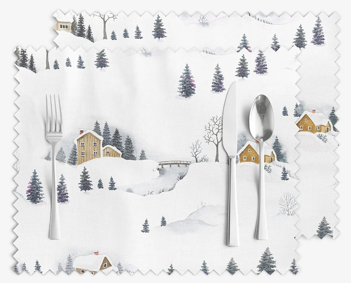 Goldea prestieranie na stôl teflónové - zimná krajina - sada 2ks 30 x 40 cm