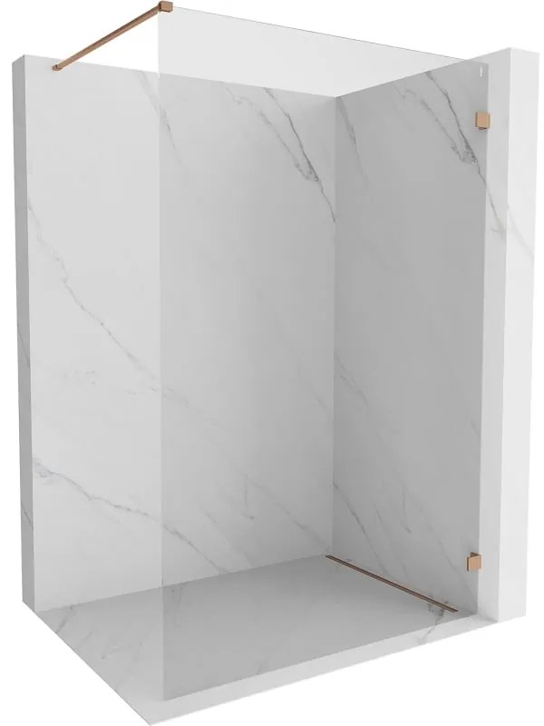 Mexen Lunar sprchová stena pravá 80 x 200 cm, 8mm číre sklo, medená matná, 830-080-000-65-00-P