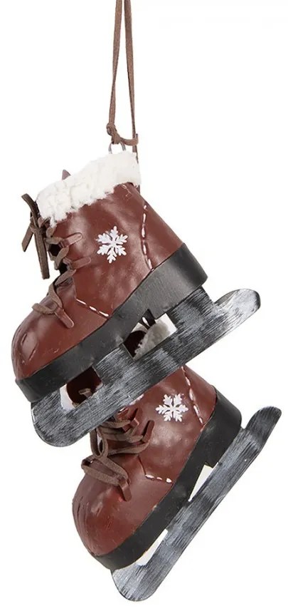 Christmas Ornament Ice Skates 14x12x40 Cm Red Metal - 14*12*40 cm
