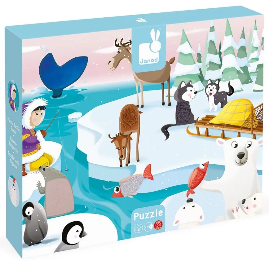 Puzzle dotykové Život na ľade - s textúrou 20 dielov