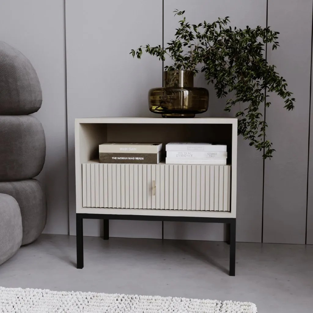 PROXIMA.store - Štýlový nočný stolík Marcos FARBA: biela, FARBA NÔH: čierna