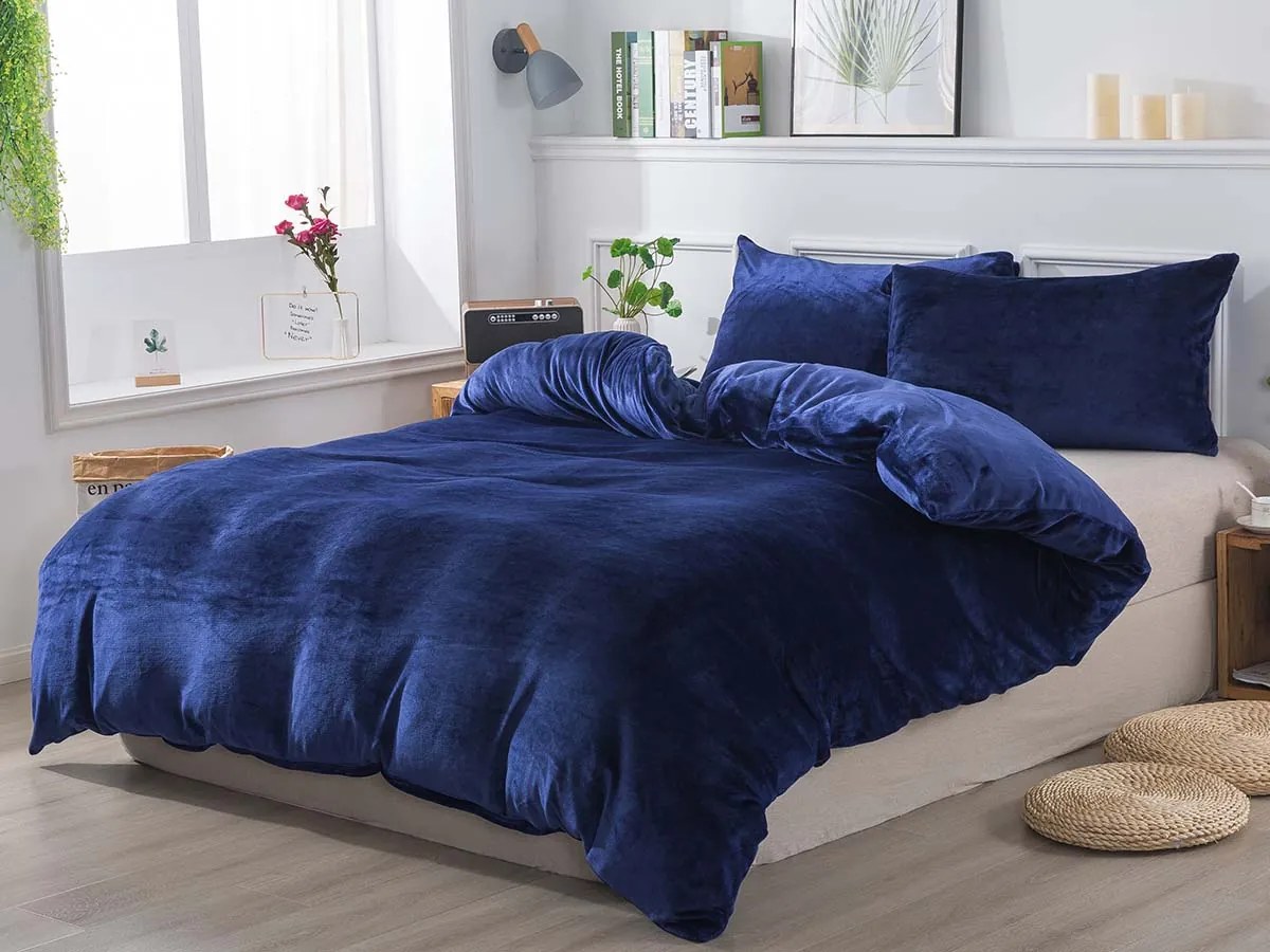 XPOSE® Predĺžené mikroplyšové obliečky JORGA Exclusive - tmavo modré