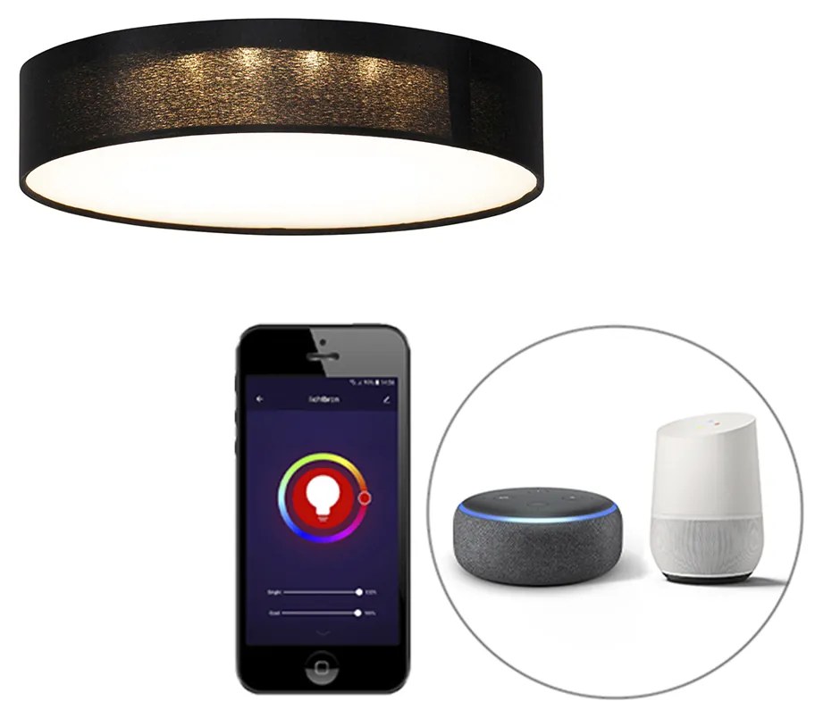 Inteligentné stropné svietidlo čierne 30 cm vrátane LED RGB - Taiko