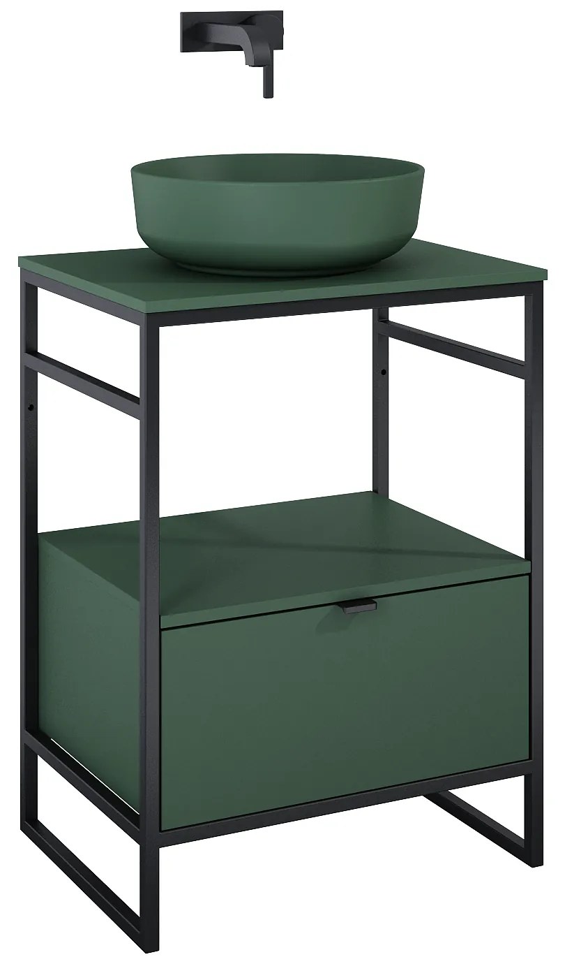 Elita Indus, skrinka pre rám 60cm, zelená matná, ELT-168749