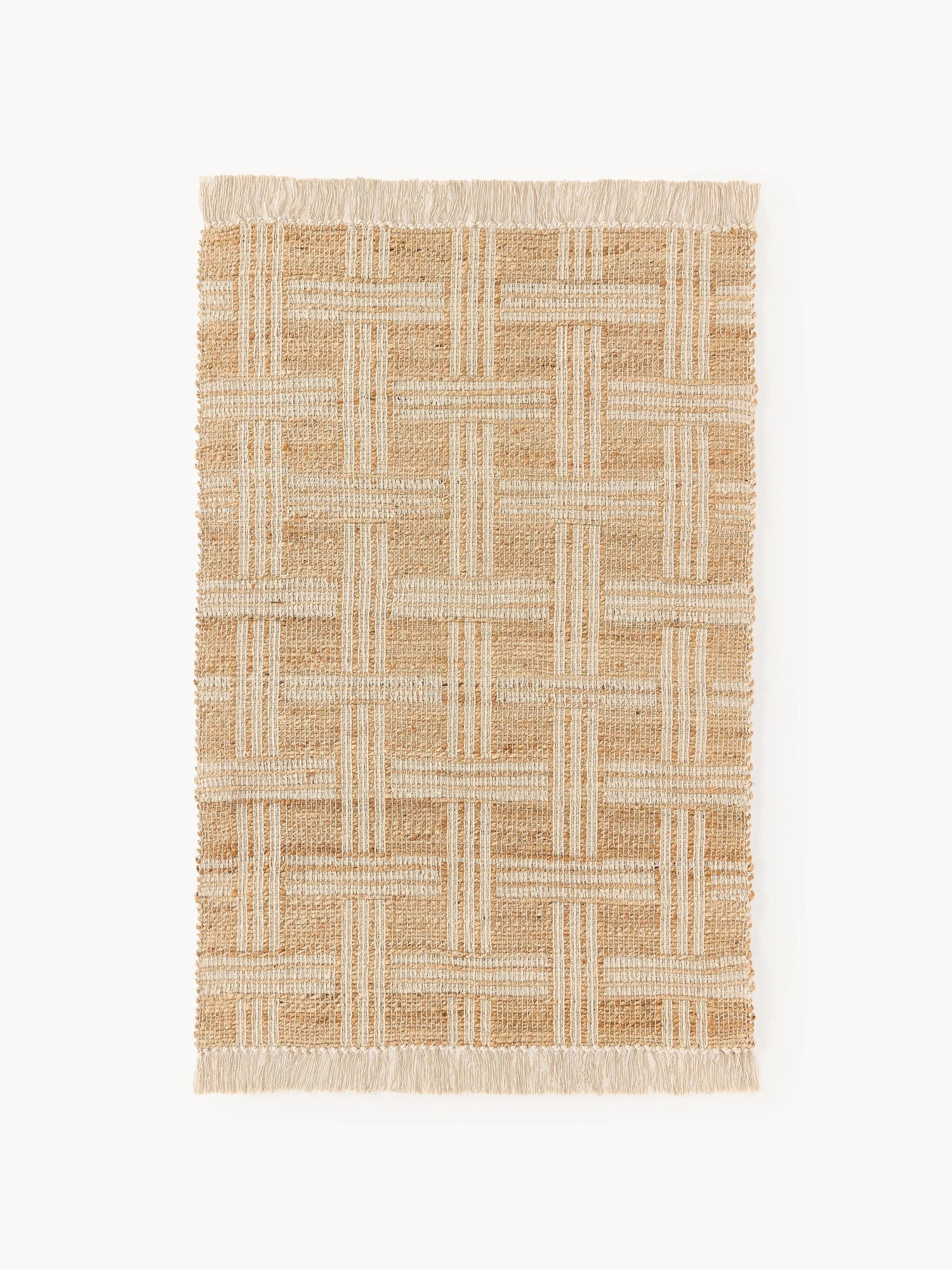 Ručne tkaný jutový koberec so strapcami Almir