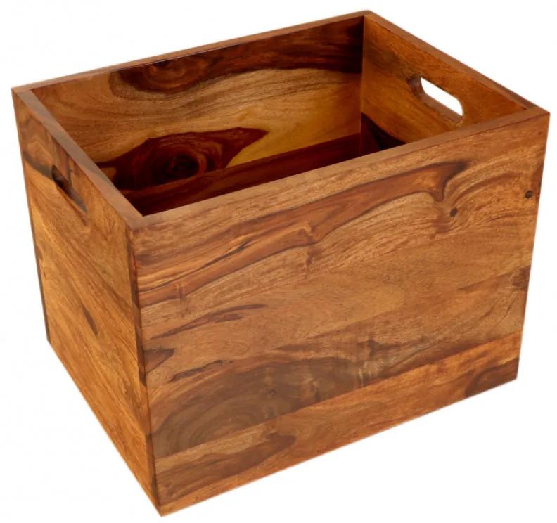 Kôš na noviny Gani 40x30x30 z indického masívu palisander Svetlomedová